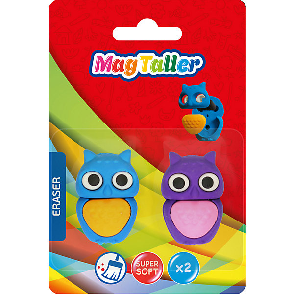 

Ластик MagTaller Owl, 2 шт, Разноцветный, Ластик MagTaller Owl, 2 шт