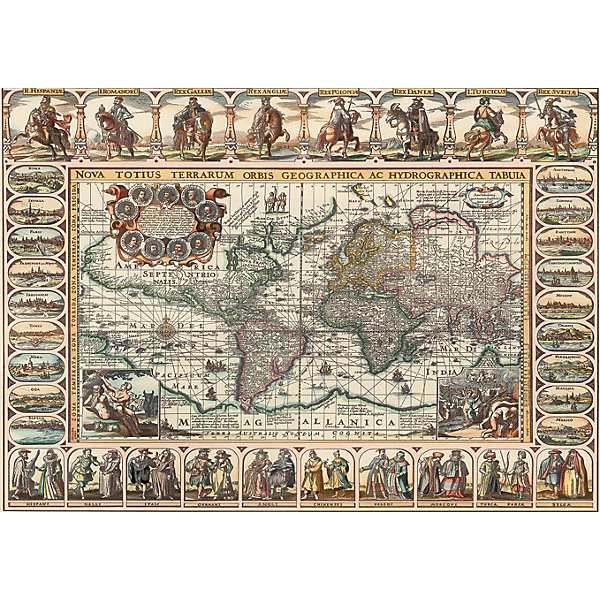 фото Пазл art puzzle древняя карта мира, 1000 деталей
