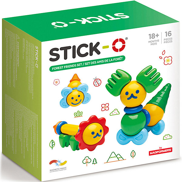 

Магнитный конструктор Stick-O Forest Friends Set, 902002, Разноцветный, Магнитный конструктор Stick-O Forest Friends Set, 902002