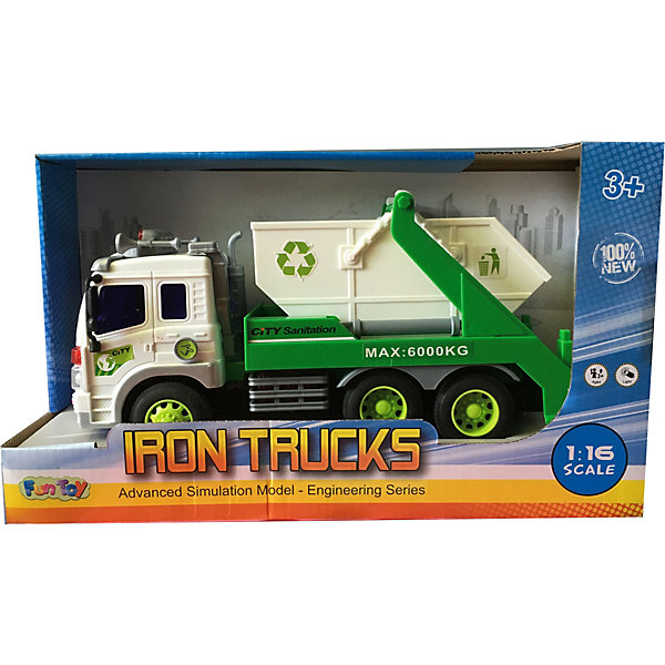 

Грузовик Fun Toy Мусоровоз, 1:16, Разноцветный, Грузовик Fun Toy Мусоровоз, 1:16