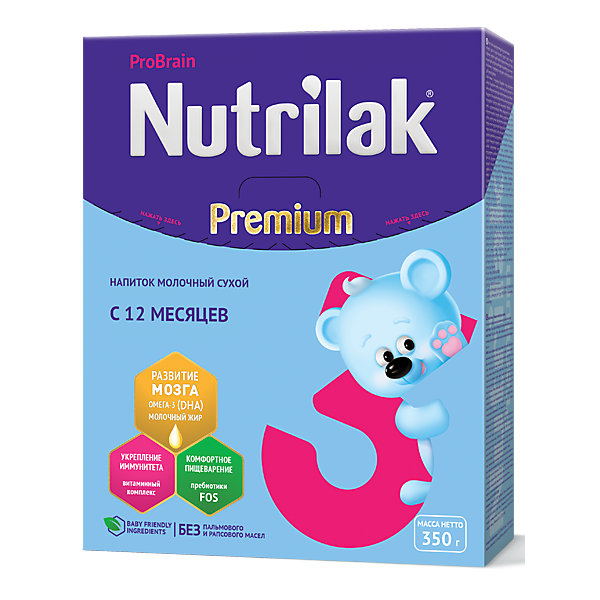 

Молочный напиток Nutrilak Premium 3, с 12 мес, 350 г