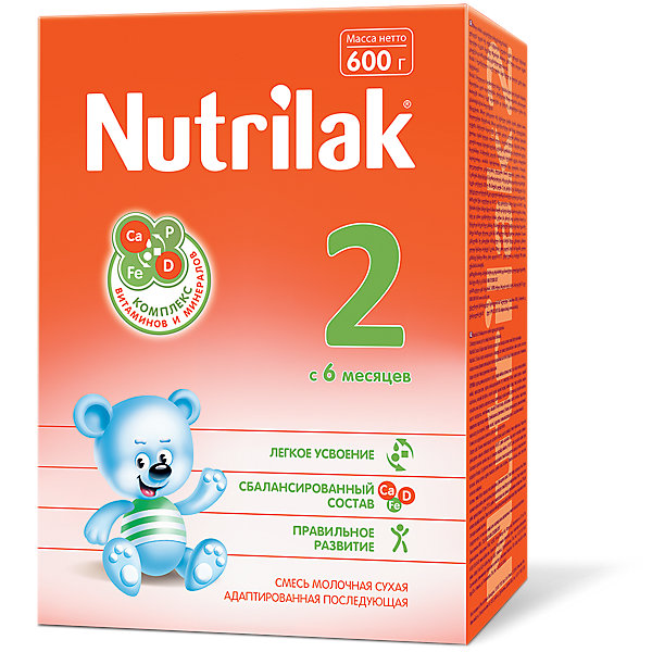 Молочная смесь Nutrilak 2, с 6 мес, 600 г 15149410