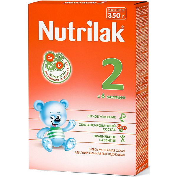 Молочная смесь Nutrilak 2, с 6 мес, 350 г 15149429