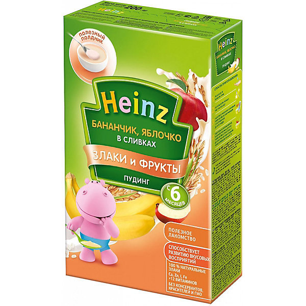 

Молочный пудинг Heinz банан, яблоко в сливках, с 6 мес