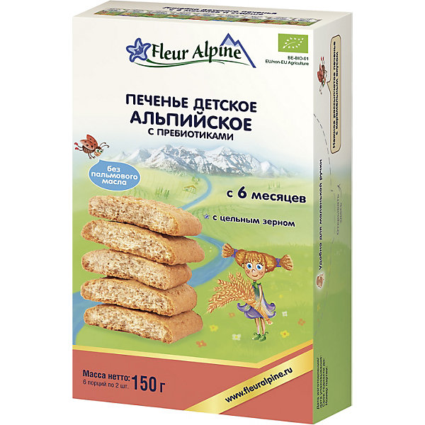 

Детское печенье Fleur Alpine альпийское с пребиотиками, с 6 мес