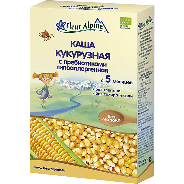 

Каша Fleur Alpine кукурузная с пребиотиками гипоаллергенная, с 5 мес