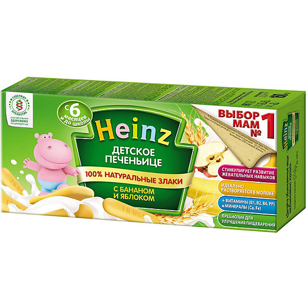 

Детское печенье Heinz с бананом и яблоком, с 6 мес