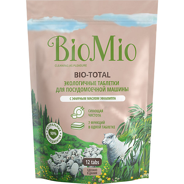 Таблетки для посудомоечной машины BioMio с маслом эвкалипта, 12 шт BIO MIO 15289714