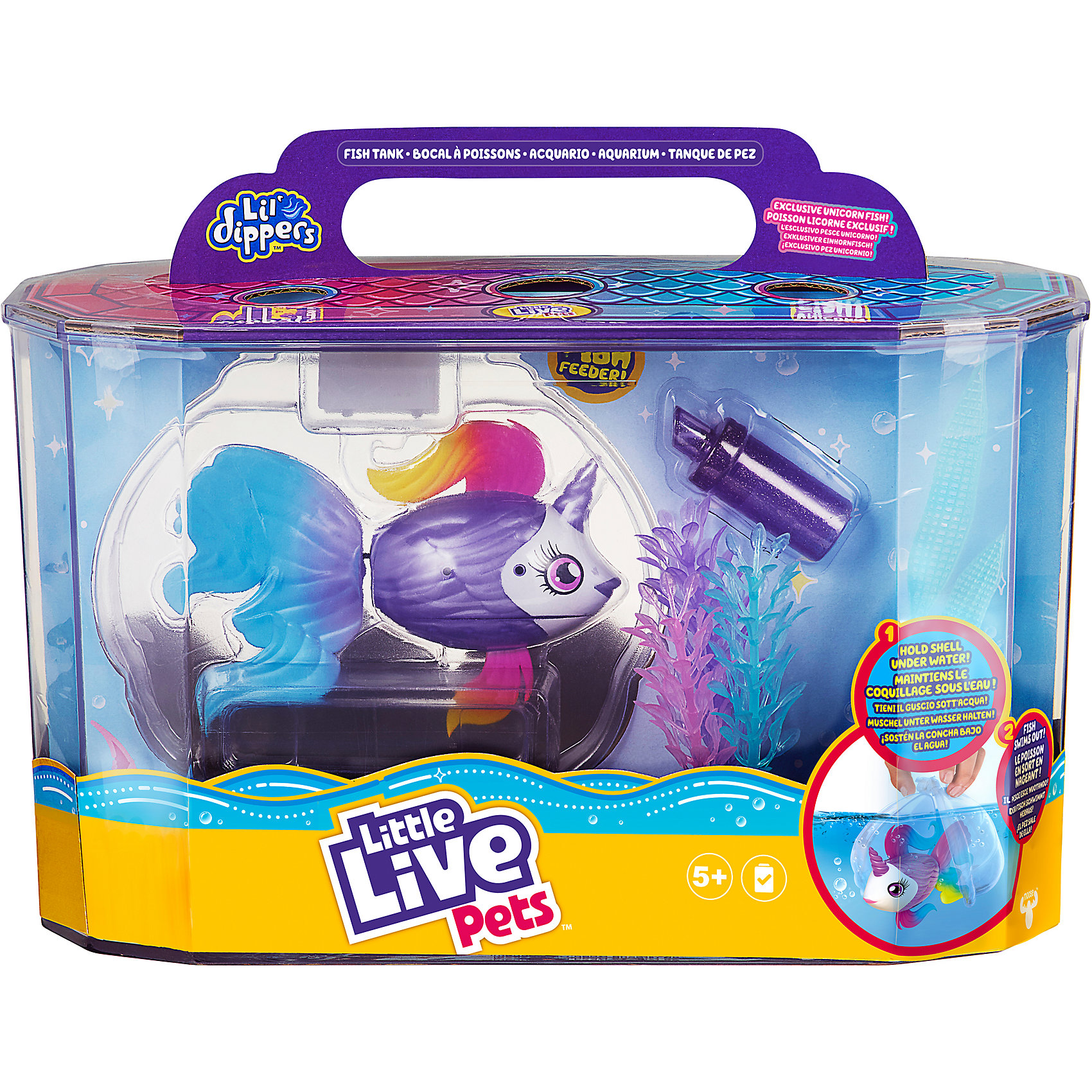 фото Игровой набор little live pets рыбка-единорожка в аквариуме lil' dippers moose