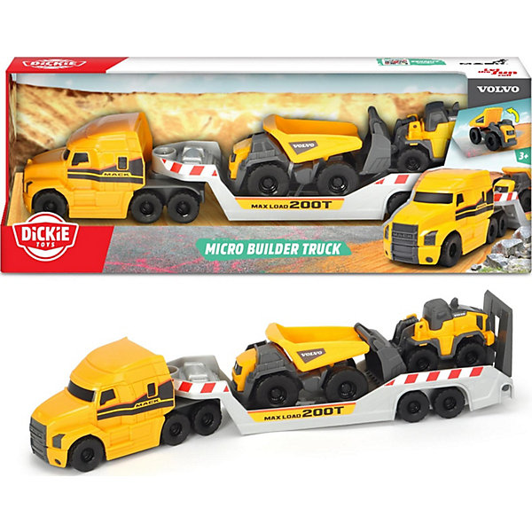 

Грузовик с прицепом Dickie Toys Volvo, 32 см, Желтый, Грузовик с прицепом Dickie Toys Volvo, 32 см