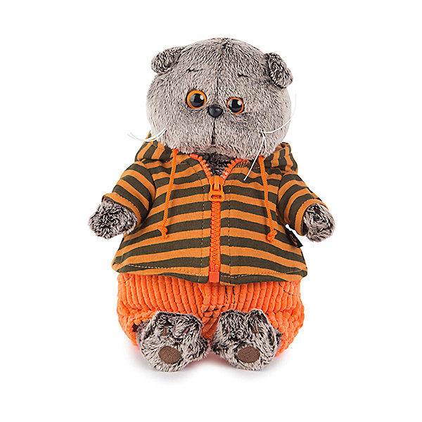 фото Одежда для мягкой игрушки budi basa оранжевые штаны и толстовка с капюшоном, 30 см