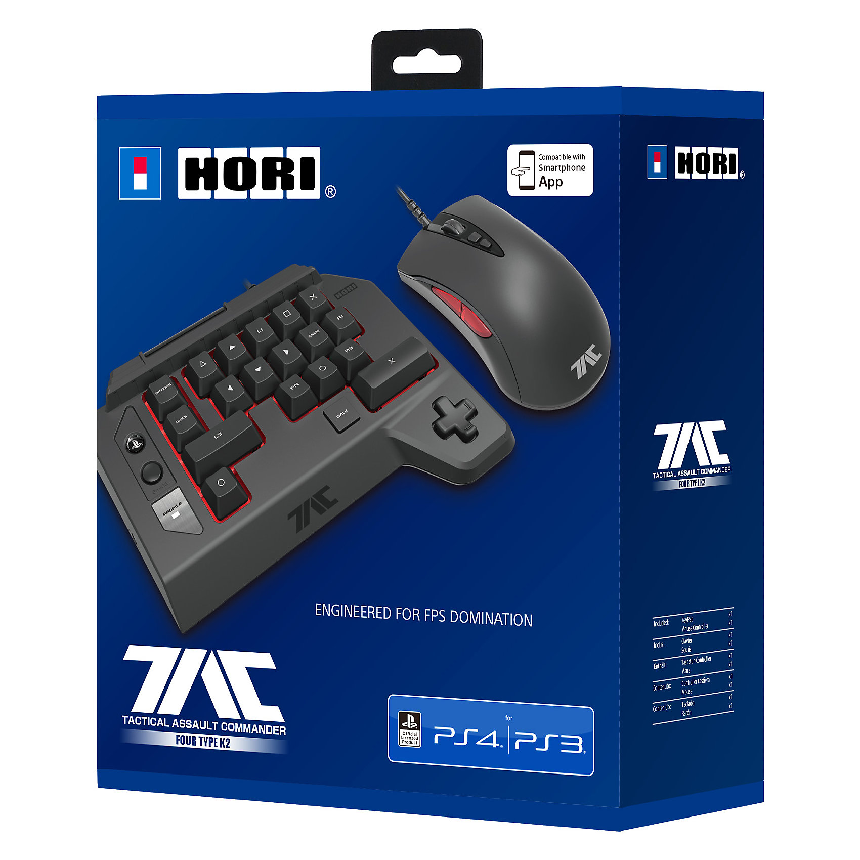 фото Игровая мышь и кейпад hori ps4 t.a.c. four type k2, ps4-124e