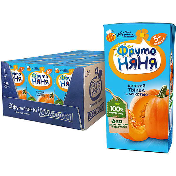

Нектар ФрутоНяНя тыква с мякотью, с 5 мес, 18 шт по 200 г