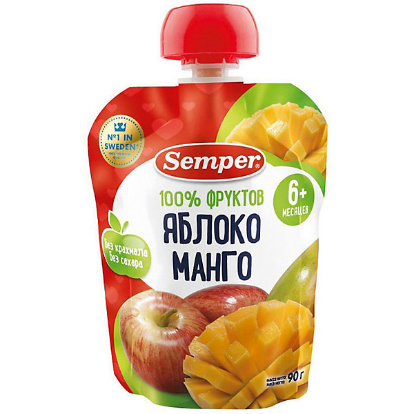 

Пюре Semper яблоко и манго, с 6 мес, 12 шт