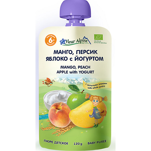 

Fleur Alpine - пюре манго-персик-яблоко-йогурт (пауч), 6 мес., 120/6