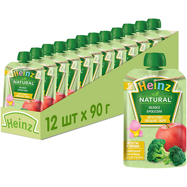 

Heinz - пюре яблоко, брокколи (пауч), 5 мес., 90/12