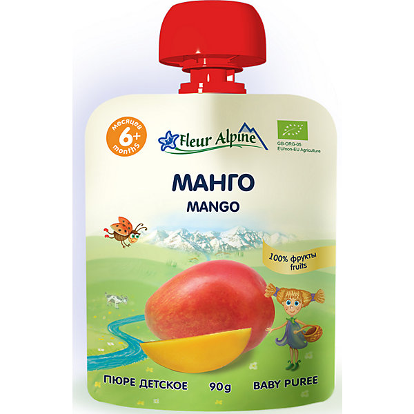 

Пюре Fleur Alpine манго, с 6 мес, 6 штук