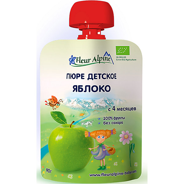 

Пюре Fleur Alpine яблоко, с 4 мес, 6 штук