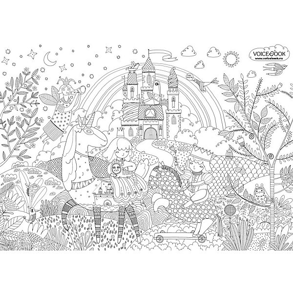 Гигантская напольная раскраска "Замок принцессы", А1 VoiceBook 15410140