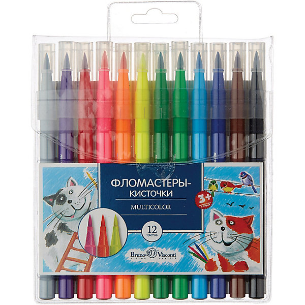 

Фломастеры-кисточки Bruno Visconti Multicolor, 12 цветов