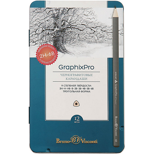 

Набор чёрнографитных карандашей Bruno Visconti GraphixPro, 12 шт