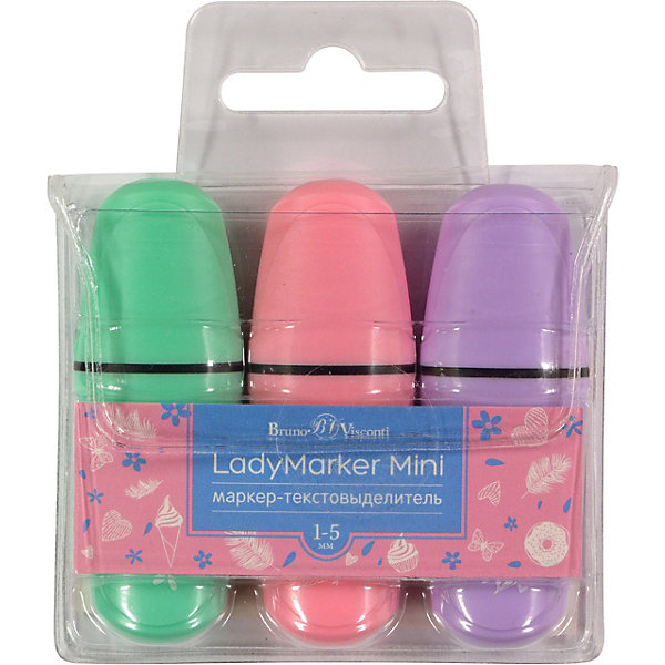 

Текстовыделители Bruno Visconti LadyMarker Mini, 3 цвета