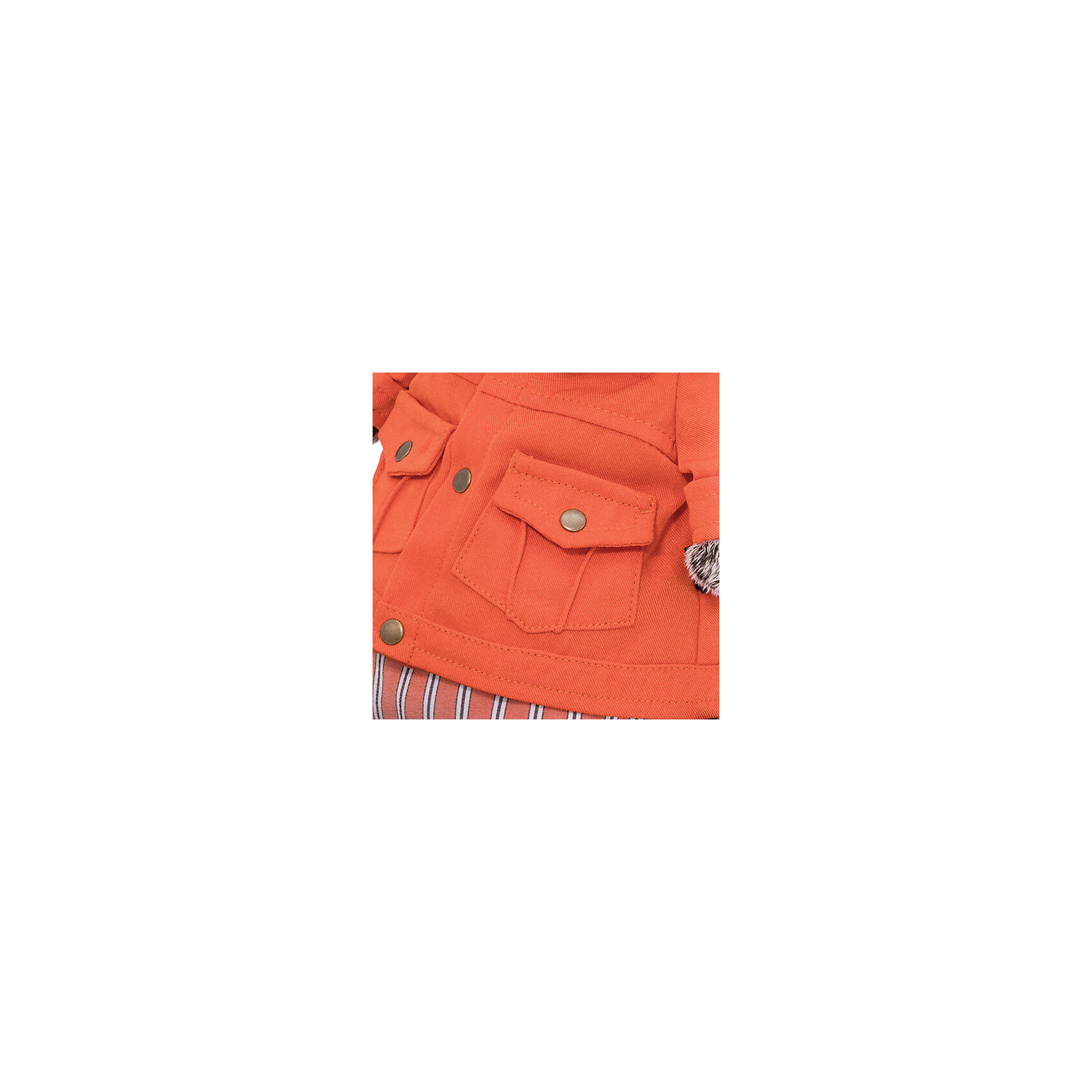фото Мягкая игрушка budi basa кот басик в оранжевой куртке и штанах, 30 см