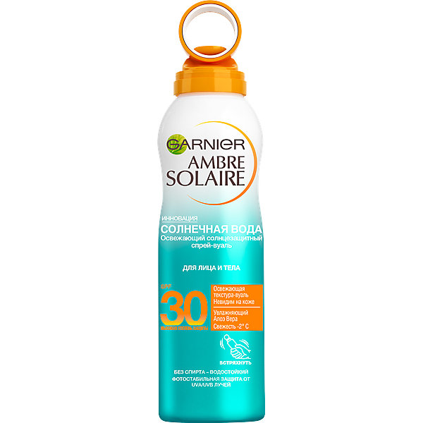 

Солнцезащитный спрей-вуаль Garnier Ambre Solaire "Солнечная вода" SPF 30, 200 мл