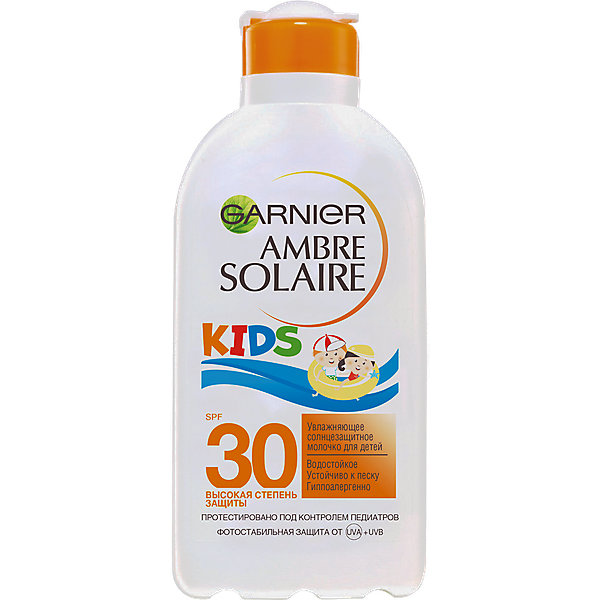 фото Солнцезащитное молочко для тела garnier ambre solaire kids "непобедимое" spf 30, 200 мл
