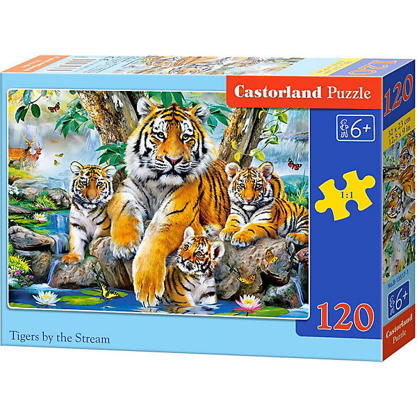 

Пазл Castorland Семья тигров у ручья, 120 деталей
