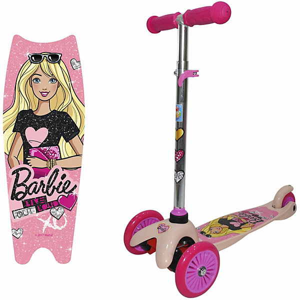 

Трёхколёсный самокат 1Toy Barbie, Розовый, Трёхколёсный самокат 1Toy Barbie