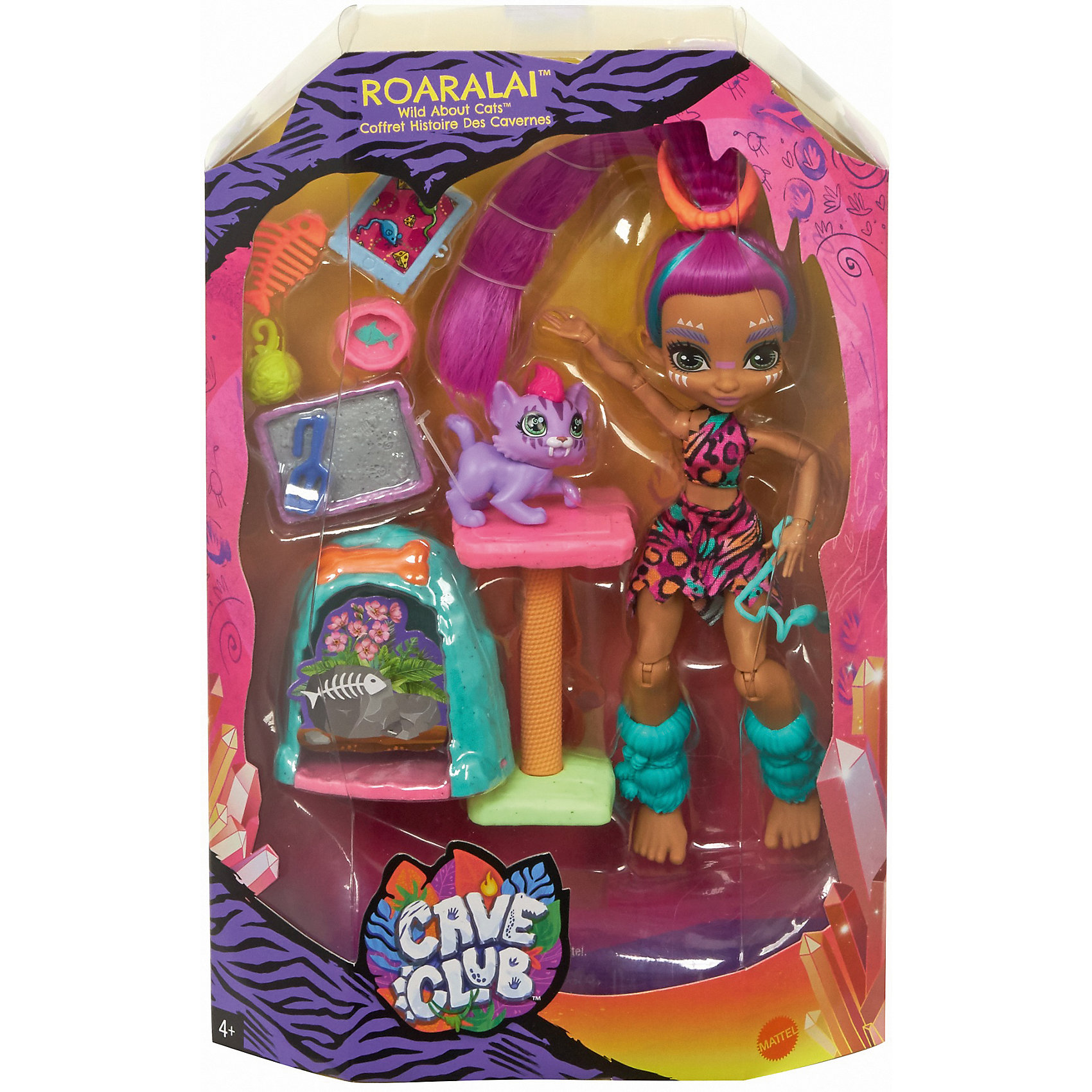 фото Игровой набор cave club "уход за любимцем" роралай и котёнок феррел mattel