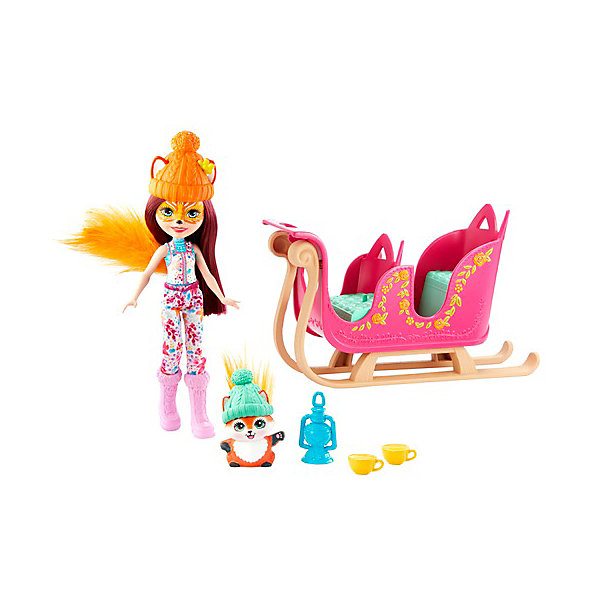 

Набор игровой Enchantimals Рождественские сани кукла+питомец GJX31