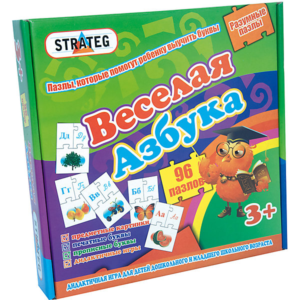 

Пазлы Strateg "Веселый алфавит", 96 элементов