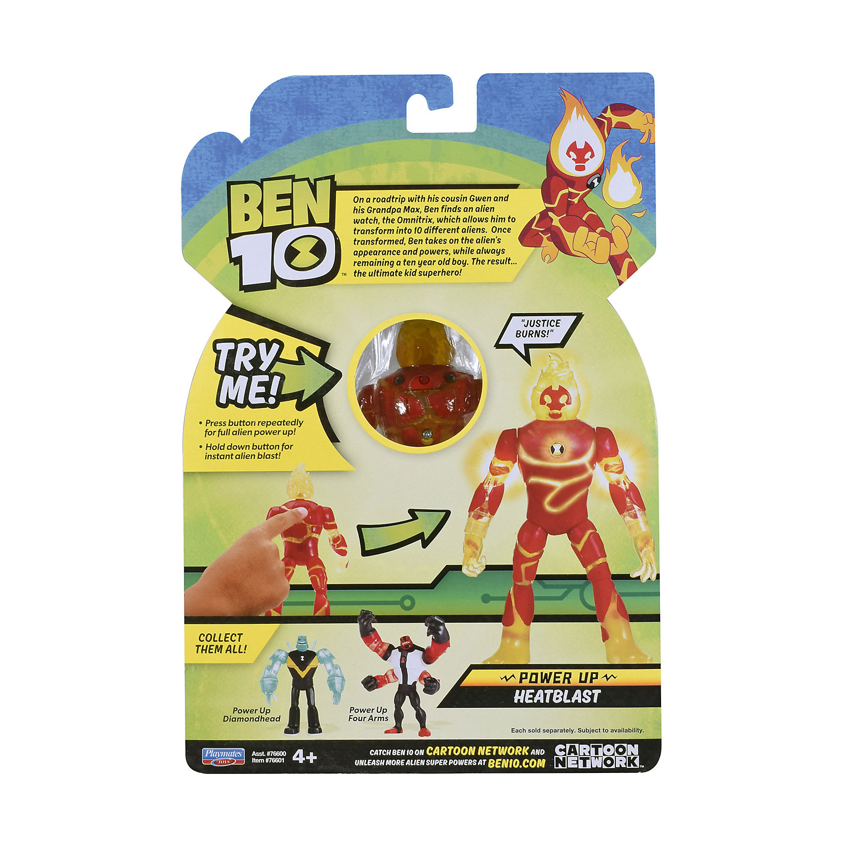 фото Фигурка playmates ben 10 "человек-огонь", 16 см