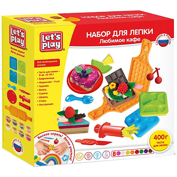 

Набор для лепки Let`s play "Любимое кафе, Разноцветный, Набор для лепки Let`s play "Любимое кафе"