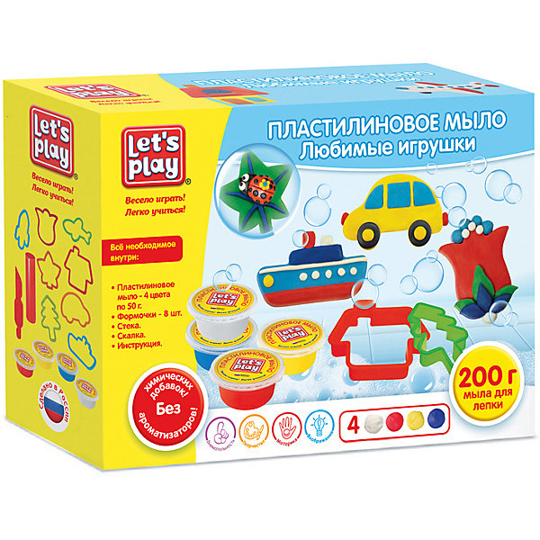 

Игровой набор Let's play "Пластилиновое мыло: любимые игрушки, Разноцветный, Игровой набор Let's play "Пластилиновое мыло: любимые игрушки"