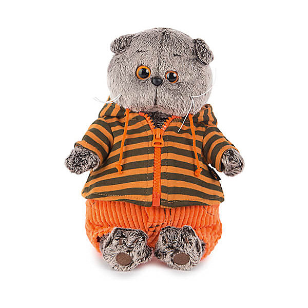 фото Одежда для мягкой игрушки budi basa оранжевые штаны и толстовка с капюшоном, 19 см
