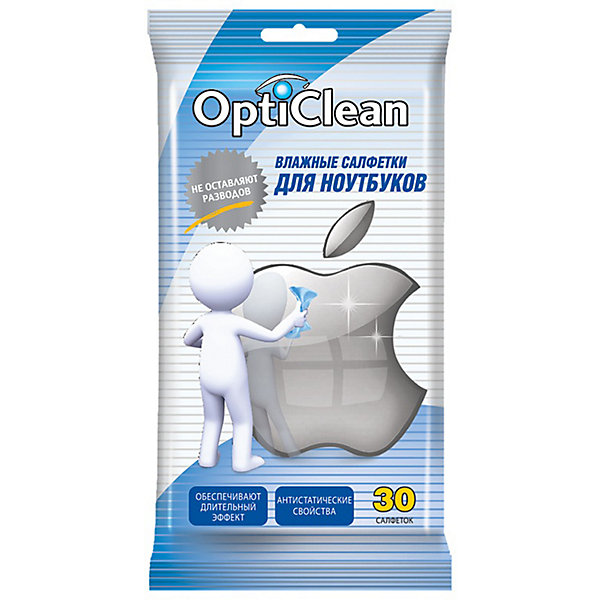 фото Влажные салфетки для ноутбука opti clean №30