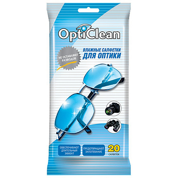 

Влажные салфетки для оптики Opti Clean №20