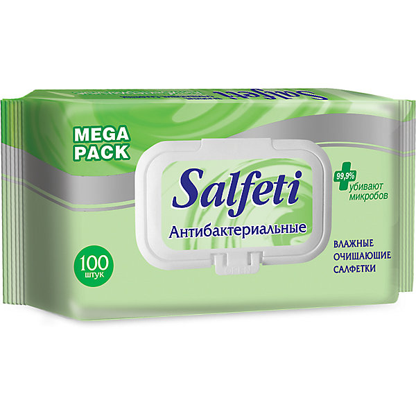 

Влажные антибактериальные салфетки Salfeti №100, с клапаном
