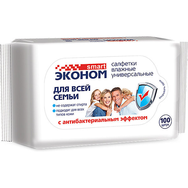 

Влажные антибактериальные салфетки Smart "Эконом №100, Влажные антибактериальные салфетки Smart "Эконом №100"