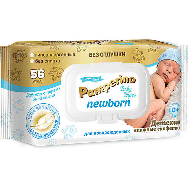 

Влажные салфетки Pamperino Newborn №56, с клапаном