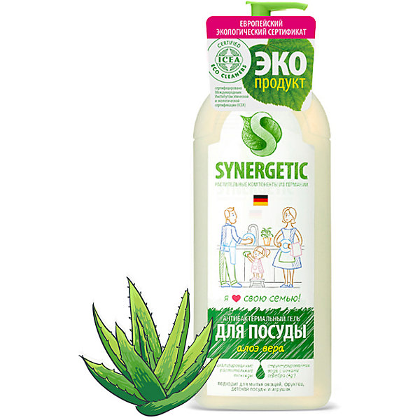 

Средство концентрированное для мытья посуды и фруктов Synergetic Алоэ, 1 л