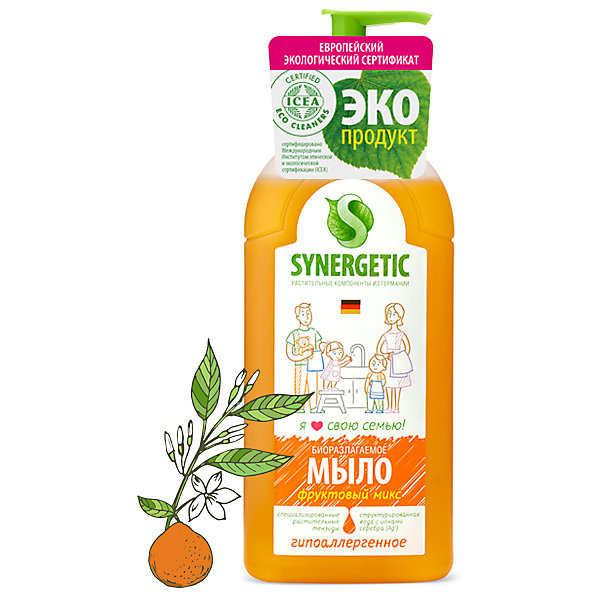 Мыло жидкое Synergetic Фруктовый микс, 500 мл