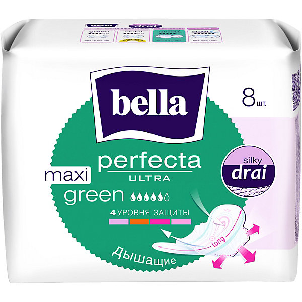 Прокладки Perfecta Ultra Maxi Green супертонкие, 8 шт, new Bella 15862390