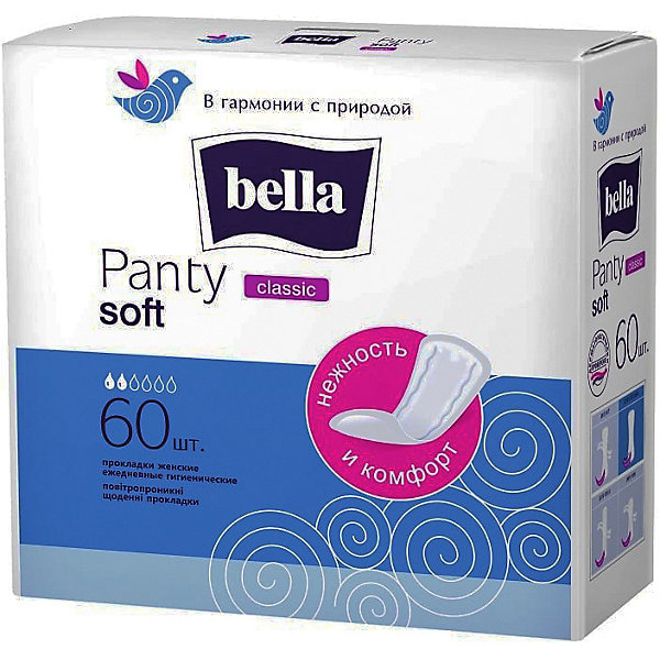 Ежедневные прокладки Panty Soft Classik, 60 шт Bella 15862394