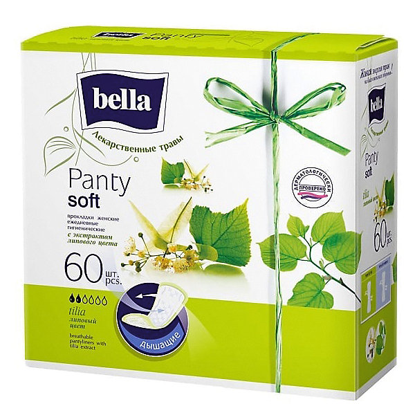 Ежедневные прокладки Panty Herbs Tilia с экстрактом липового цвета, 60 шт Bella 15862418