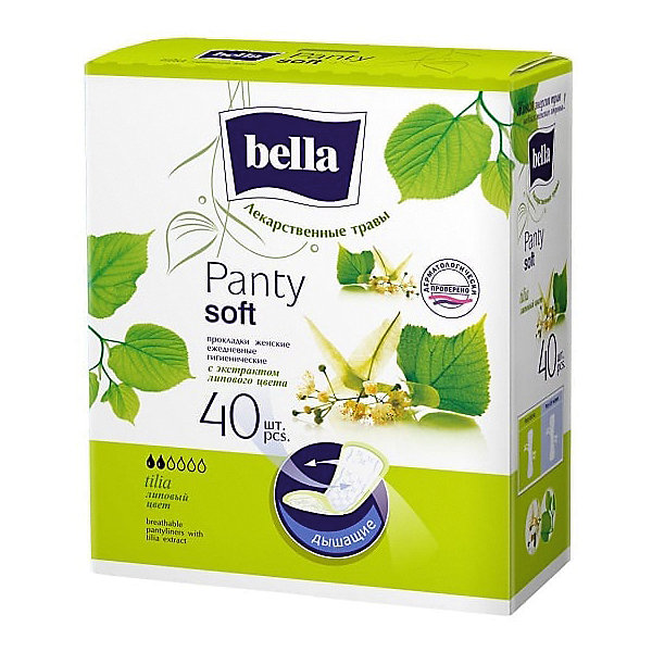 Ежедневные прокладки Panty Herbs Tilia с экстрактом липового цвета, 40 шт Bella 15862445