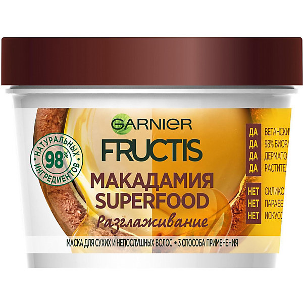 фото Маска для волос garnier fructis superfood макадамия, 390 мл